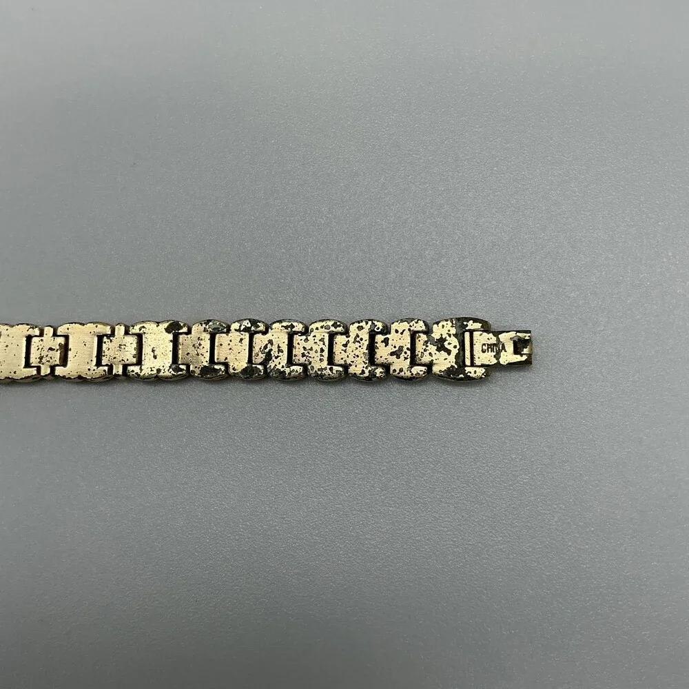 Elgin Ruby Womens Watch 17mm MOP Dial Gold Tone Bracelet New Battery 7.5